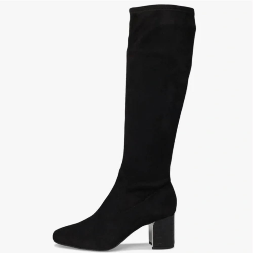 Women's Black Knee-High Block Heel Boot